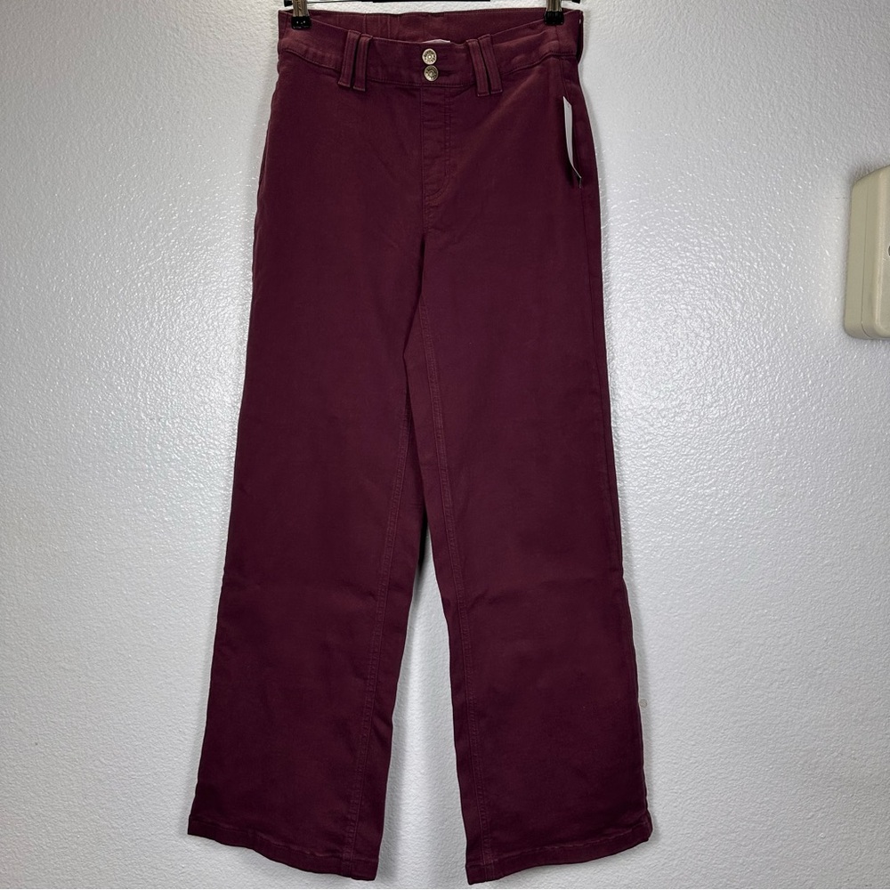 Women's Wide Leg Pants in Burgundy